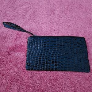 Black Crocodile Wristlet - NWOT
